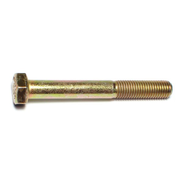 Midwest Fastener Grade 8, 5/16"-24 Hex Head Cap Screw, Zinc Yellow Steel, 2-1/2 in L, 5 PK 62966